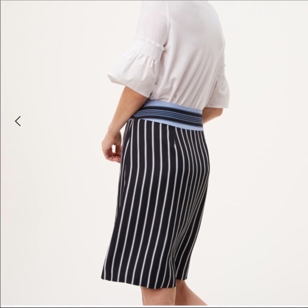 NWOT Ann Taylor Loft Pinstripe Faux Wrap Skirt - Picture 9 of 15
